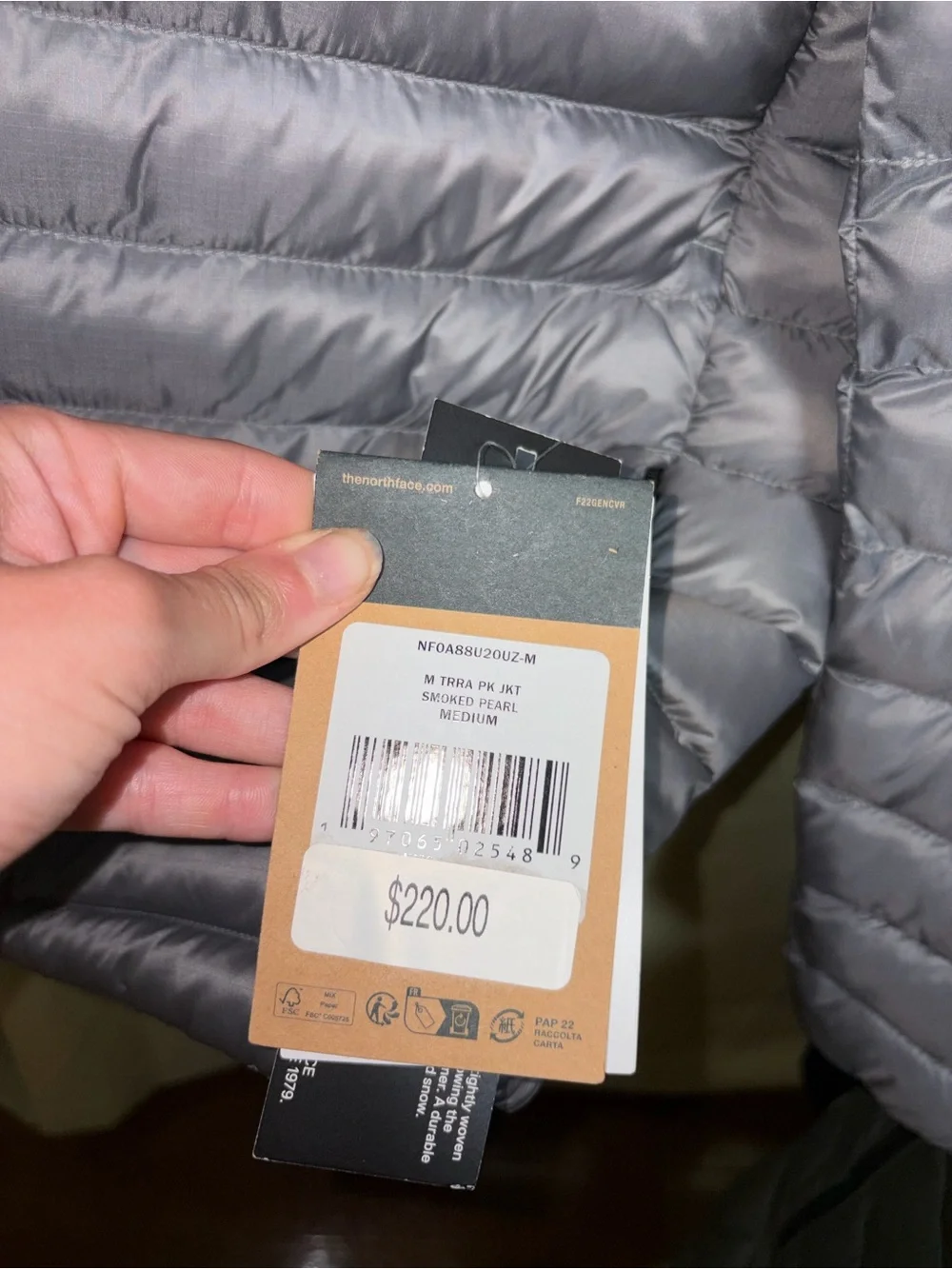 NWT The North Face Men's Terra Peak Jacket in Smoked Pearl